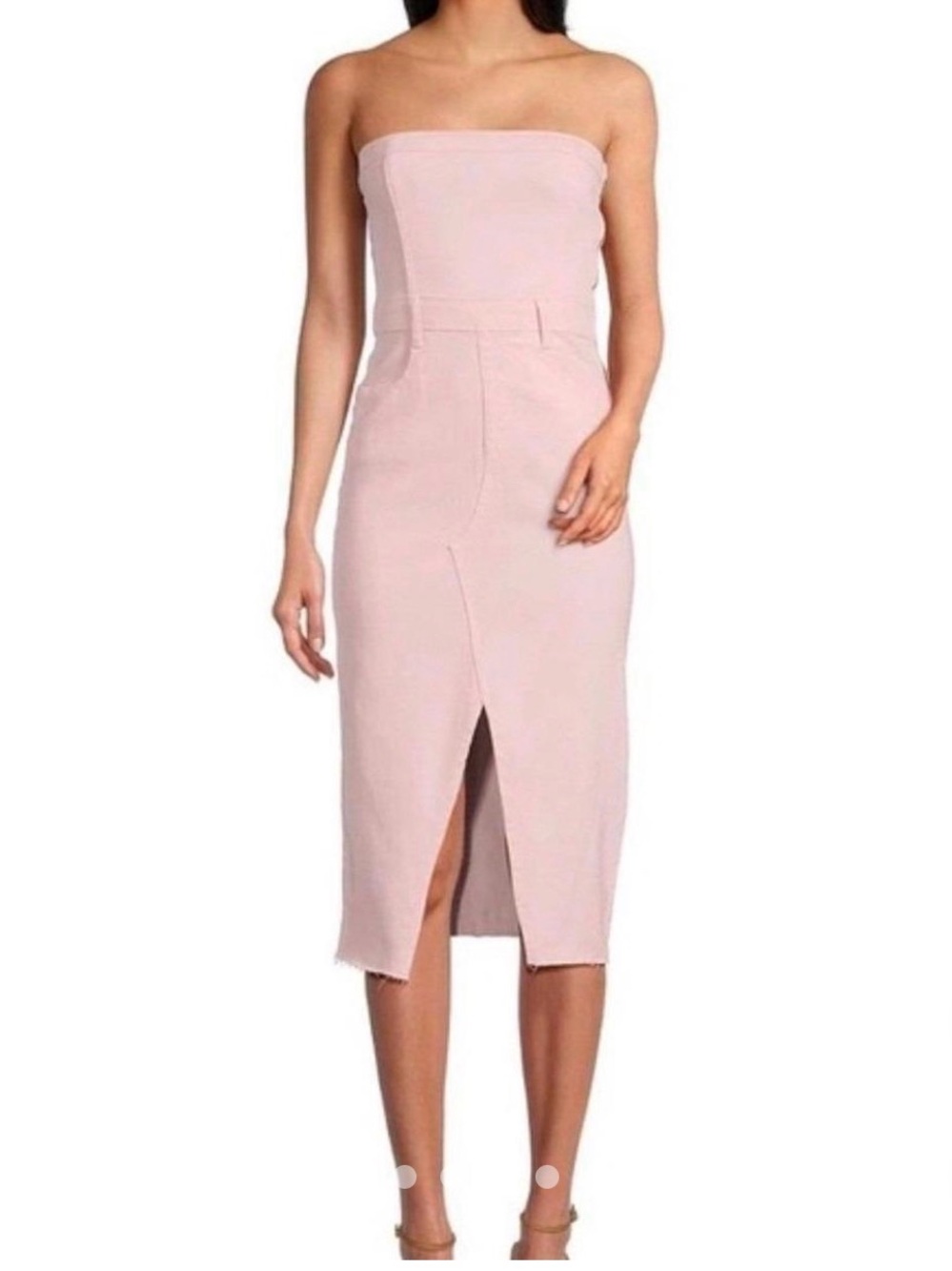 Gianni Bini Blush Strapless Midi Dress with Front Slit